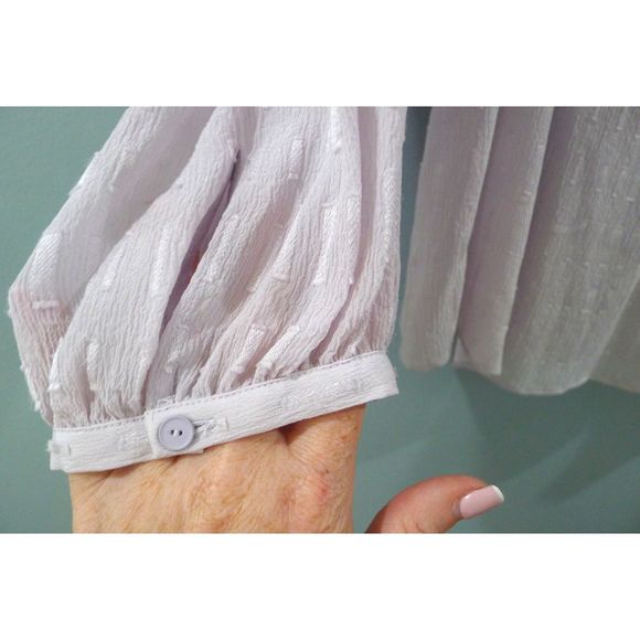 Rebecca Taylor Silk LS Bar Clip Blouse - Violet Haze 10 - Picture 3 of 8